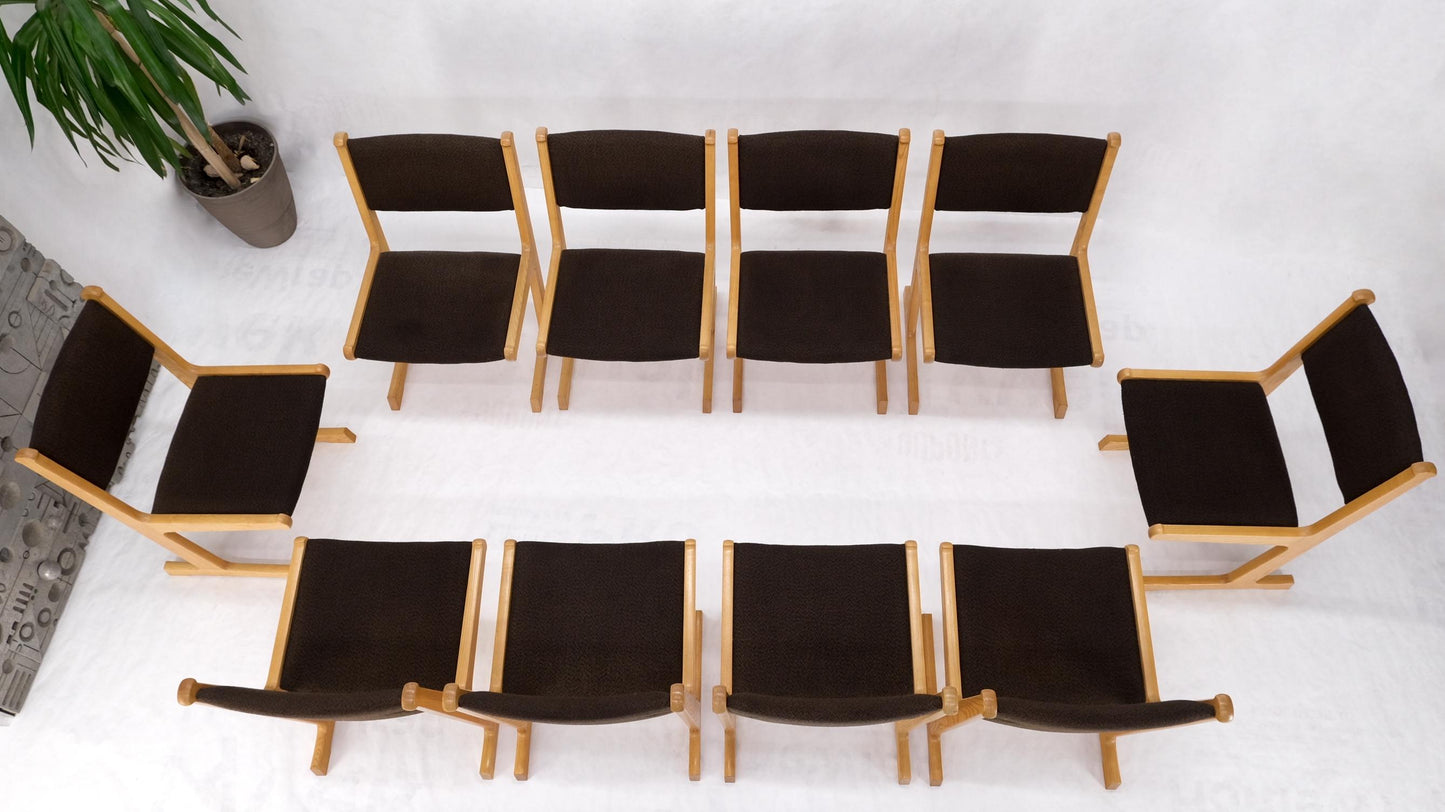 EstablishedLines Set of 10 Danish Mid Century Modern Cado Dining Chairs Wool Upholstery Denmark