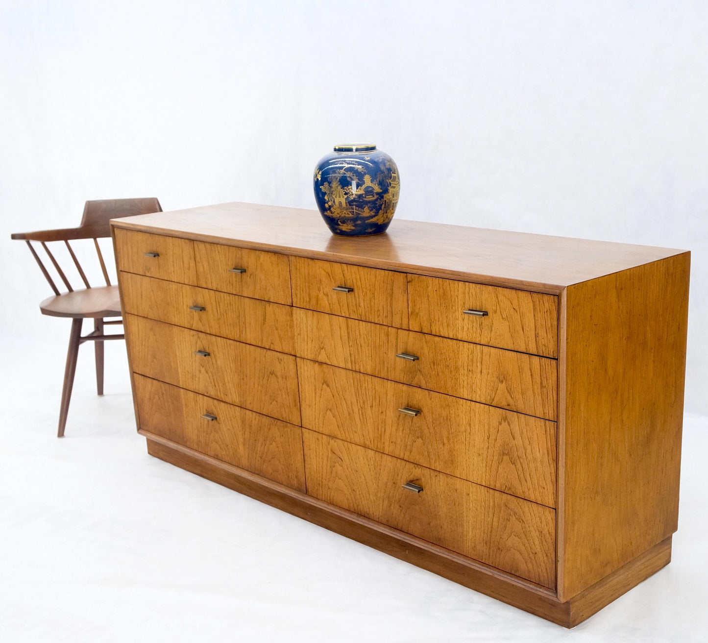 EstablishedLines Campaign Style Mid Century Modern 10 Drawers Long Dresser Credenza Mint!