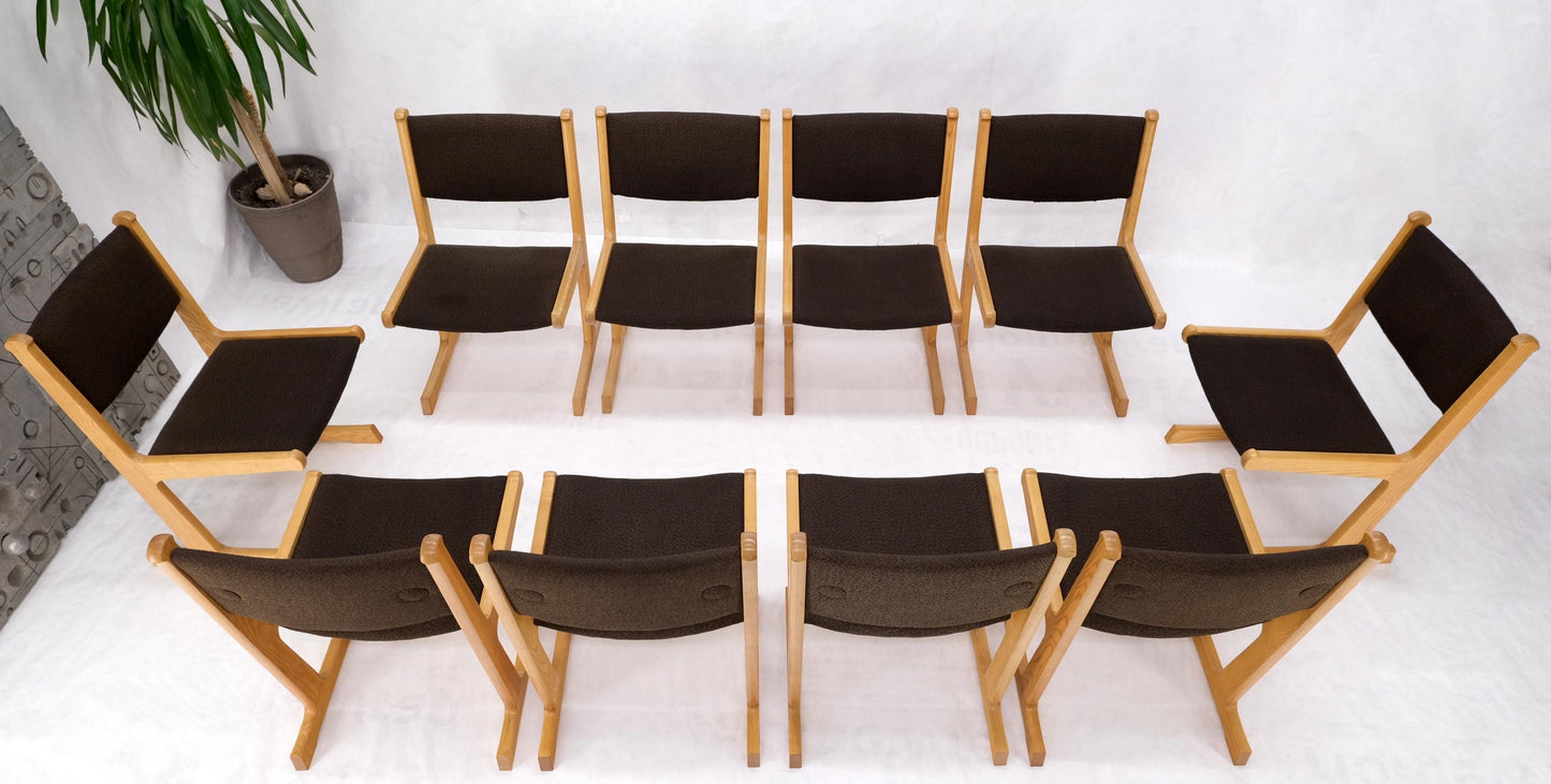 EstablishedLines Set of 10 Danish Mid Century Modern Cado Dining Chairs Wool Upholstery Denmark