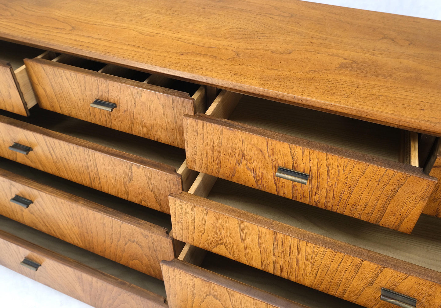 EstablishedLines Campaign Style Mid Century Modern 10 Drawers Long Dresser Credenza Mint!