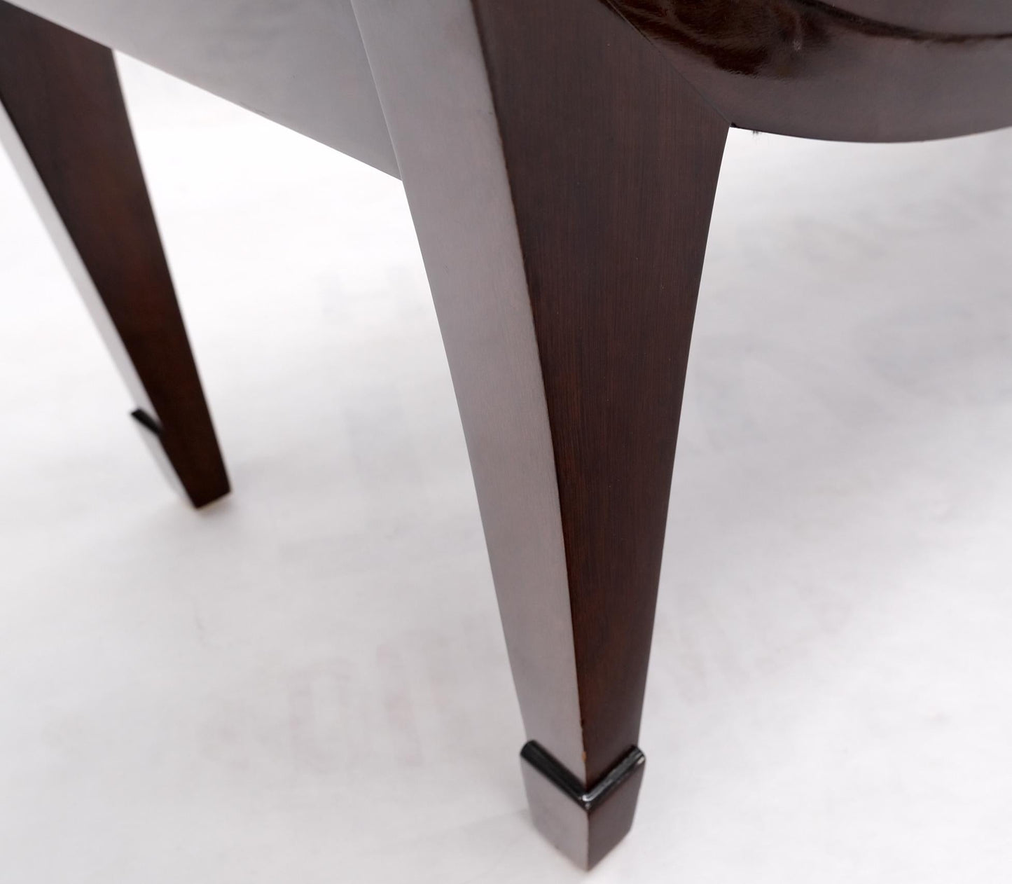 EstablishedLines Leather & Lacquered Mahogany Post Modern Window Bench