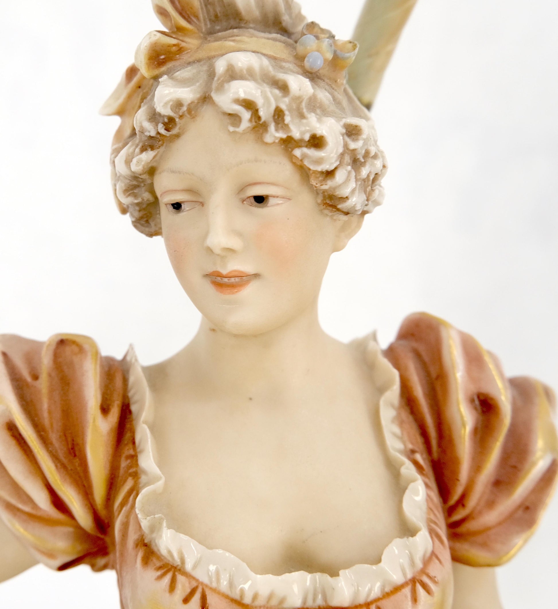 EstablishedLines Pair of Large Porcelain Ceramic Dancing Very Fine Figurines Table Lamps MINT!