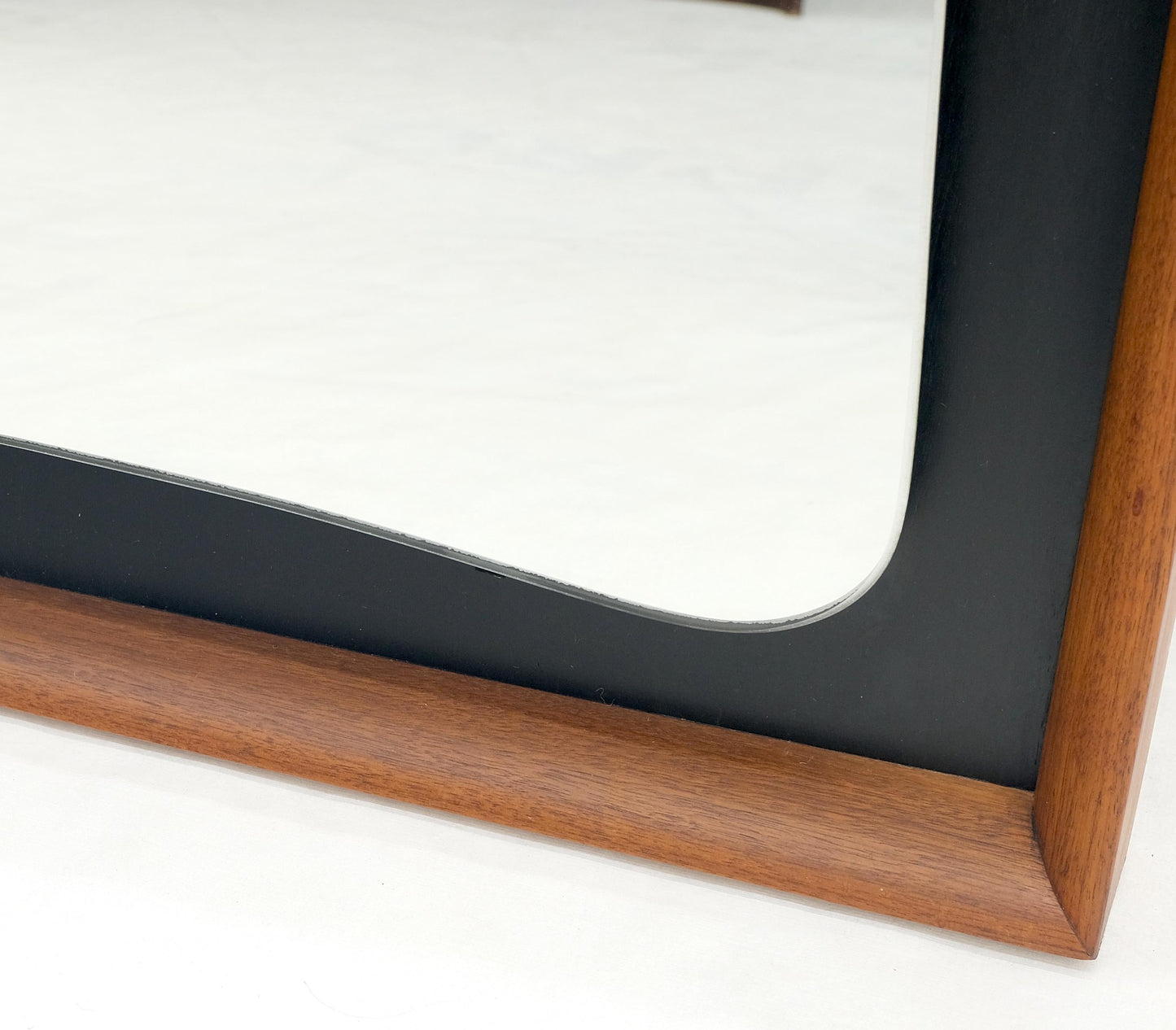 EstablishedLines Large Oiled Walnut Frame Mid-Century Modern Wall Mirror Mint