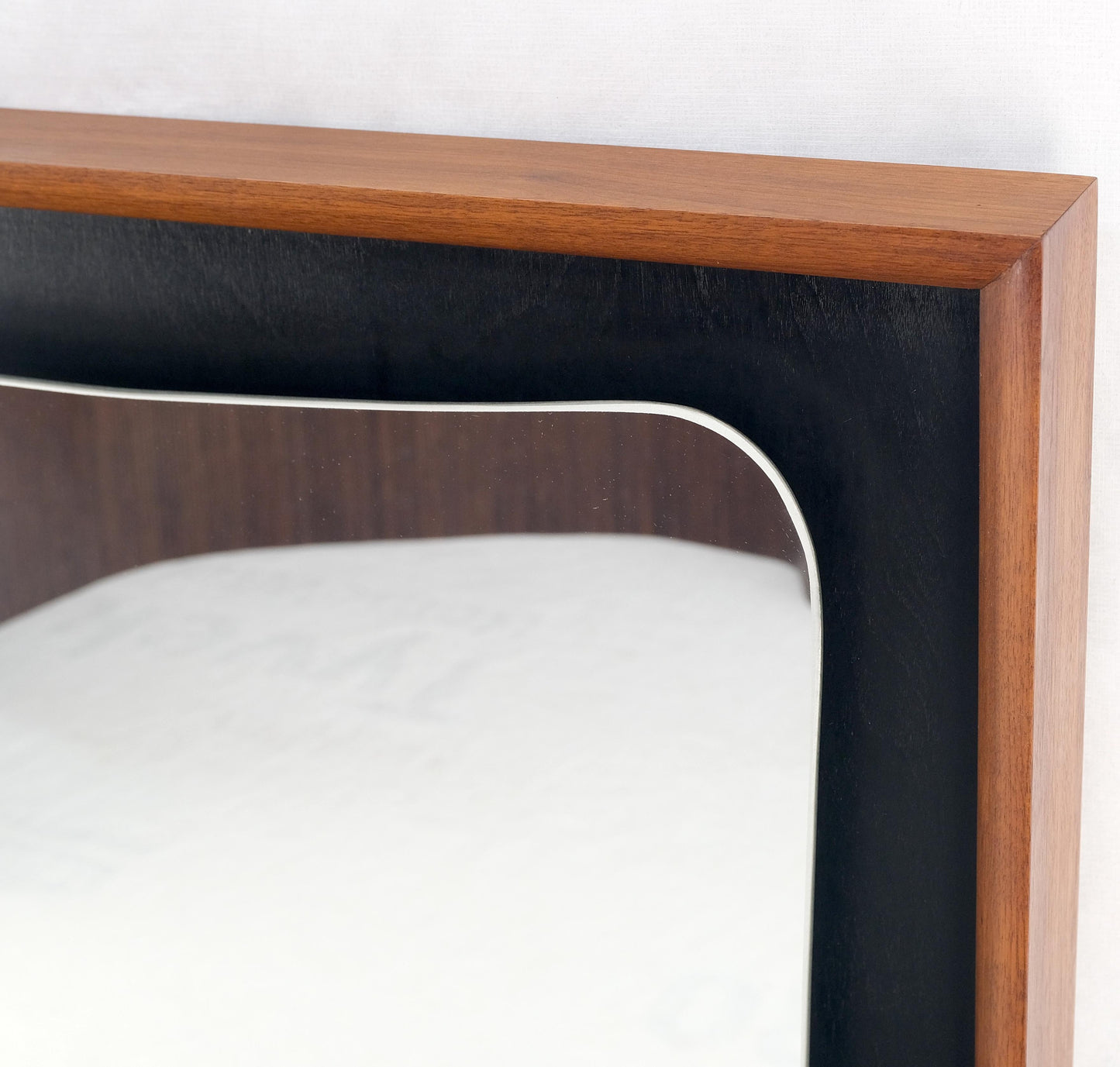 EstablishedLines Large Oiled Walnut Frame Mid-Century Modern Wall Mirror Mint