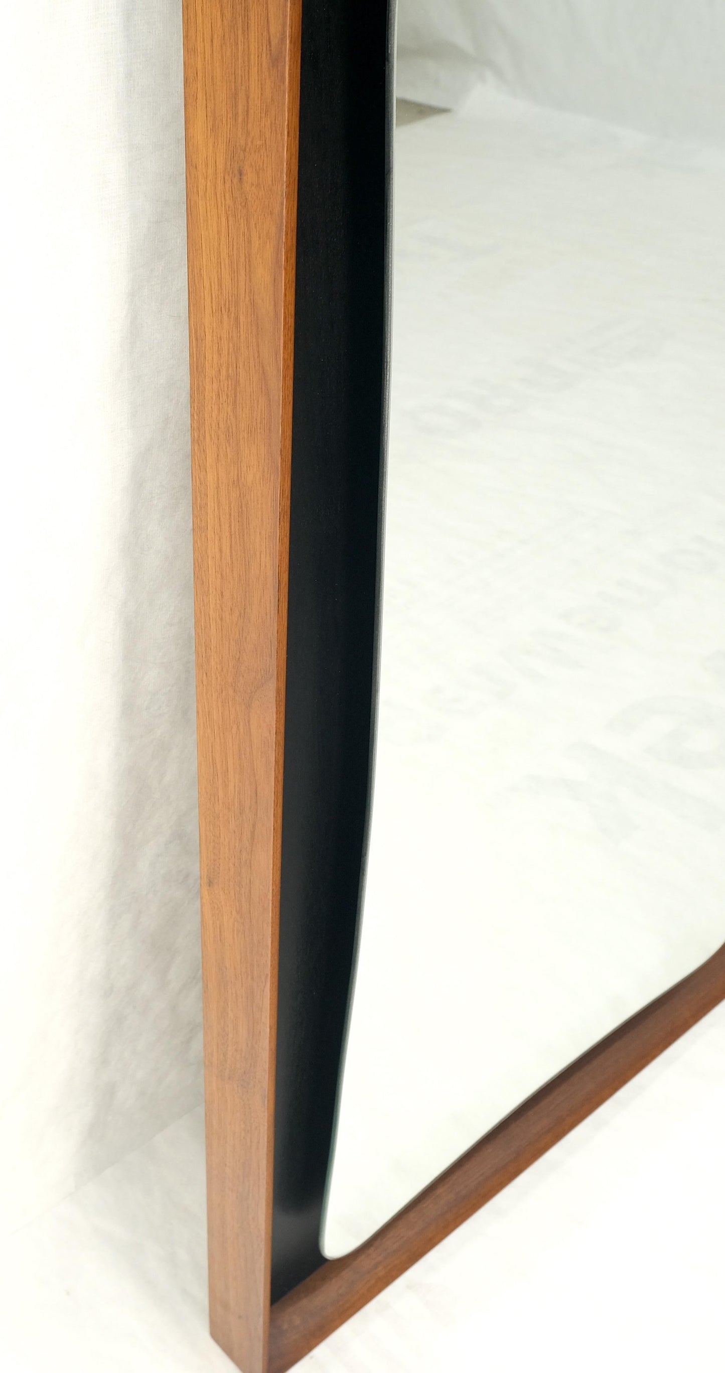 EstablishedLines Large Oiled Walnut Frame Mid-Century Modern Wall Mirror Mint