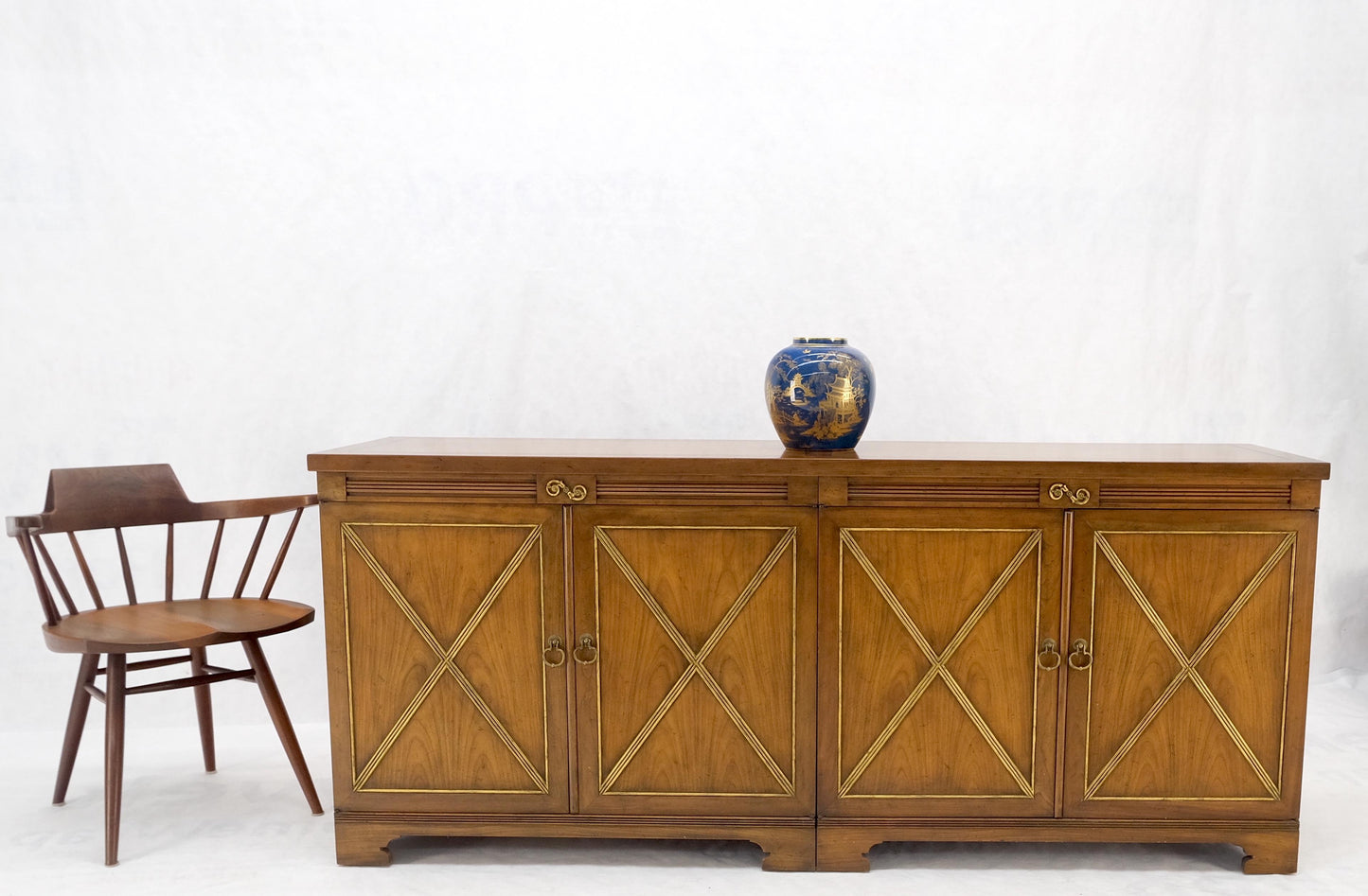 EstablishedLines Baker Double Doors Compartments Long Credenza Sideboard Buffet Cabinet MINT!