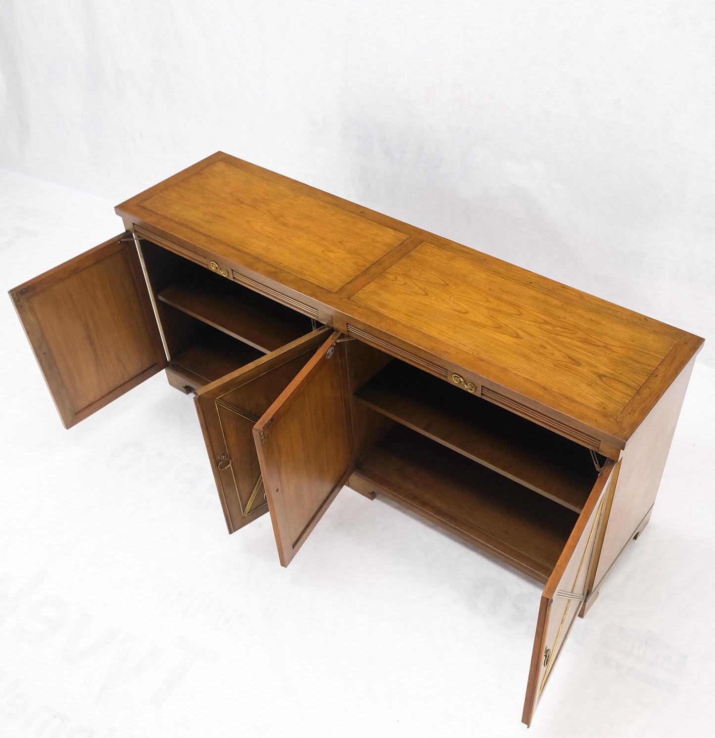 EstablishedLines Baker Double Doors Compartments Long Credenza Sideboard Buffet Cabinet MINT!