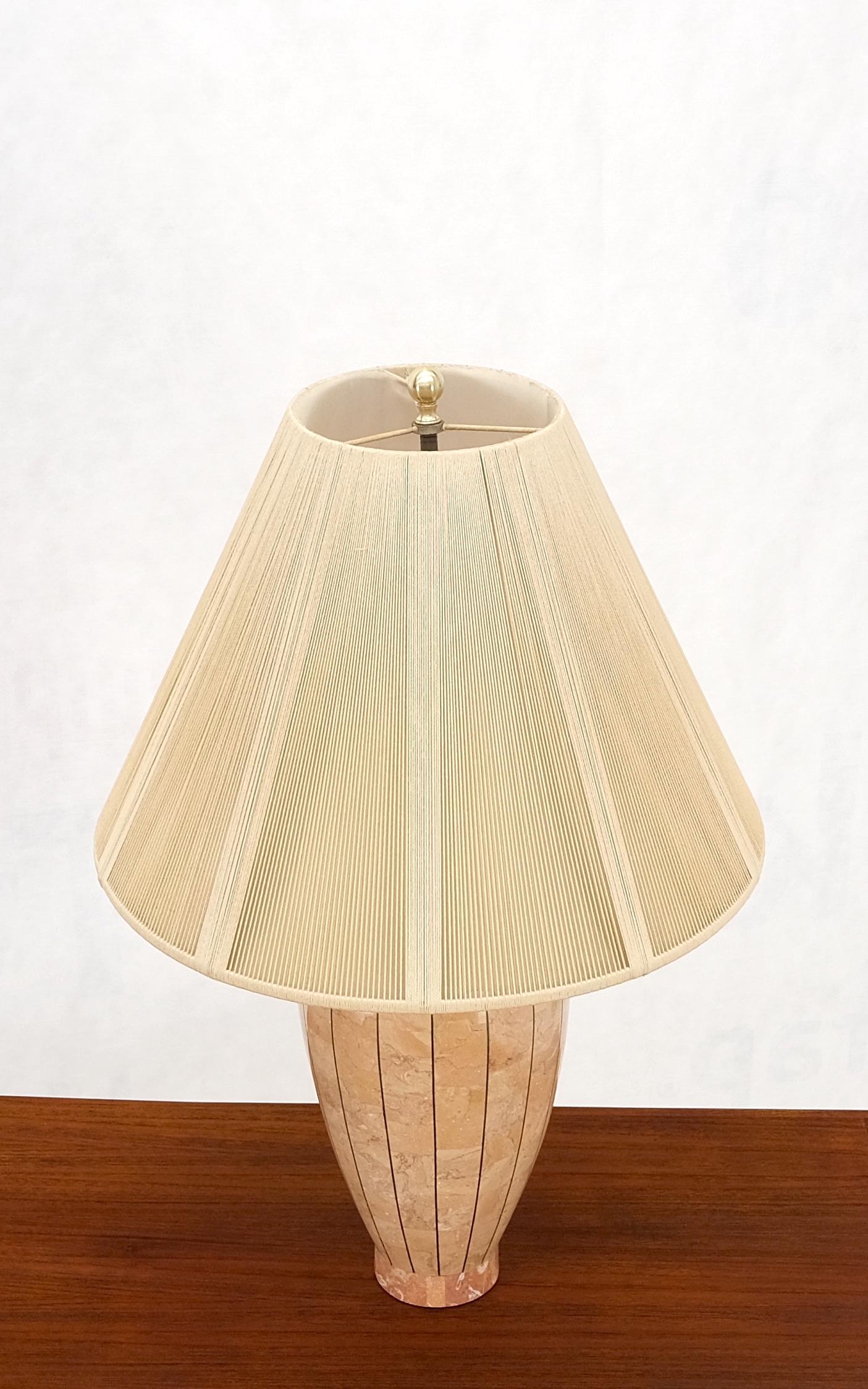 EstablishedLines Onion Shape Tessellated Stone Brass Inlay Table Lamp Mint!