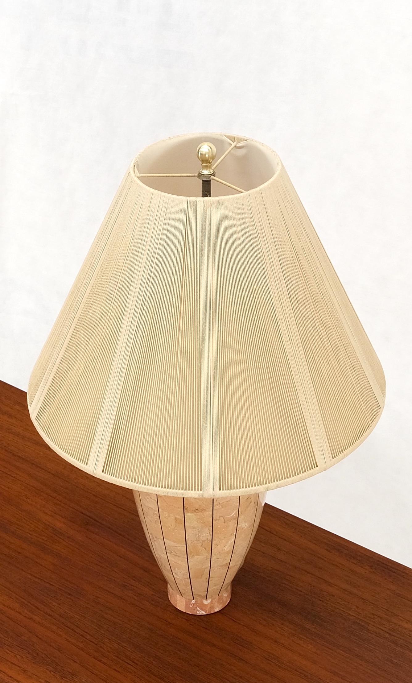EstablishedLines Onion Shape Tessellated Stone Brass Inlay Table Lamp Mint!