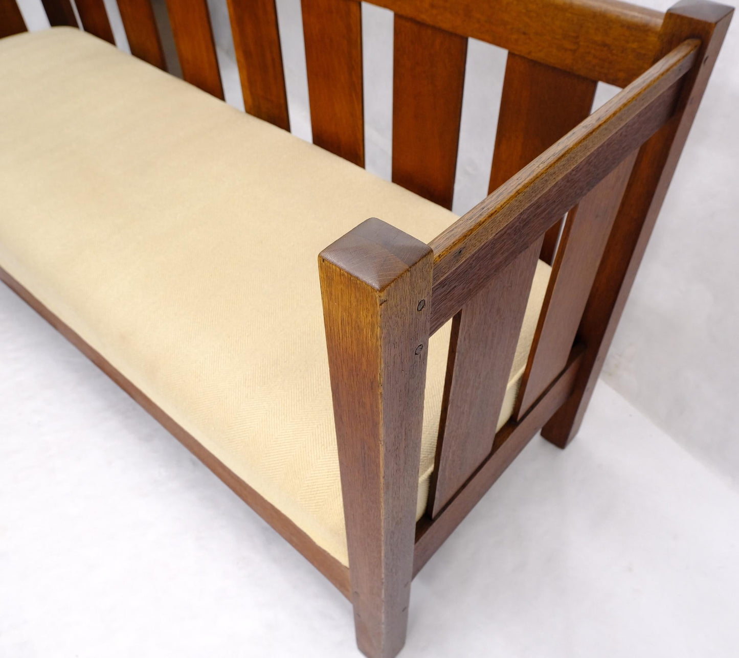 EstablishedLines Massive Mission Oak c. 1920's Sofa Large Bench Sette Loveseat Couch