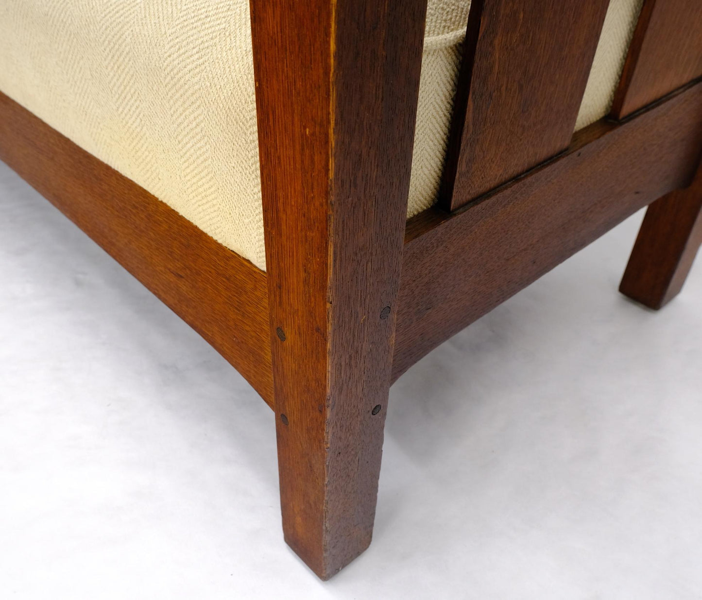 EstablishedLines Massive Mission Oak c. 1920's Sofa Large Bench Sette Loveseat Couch