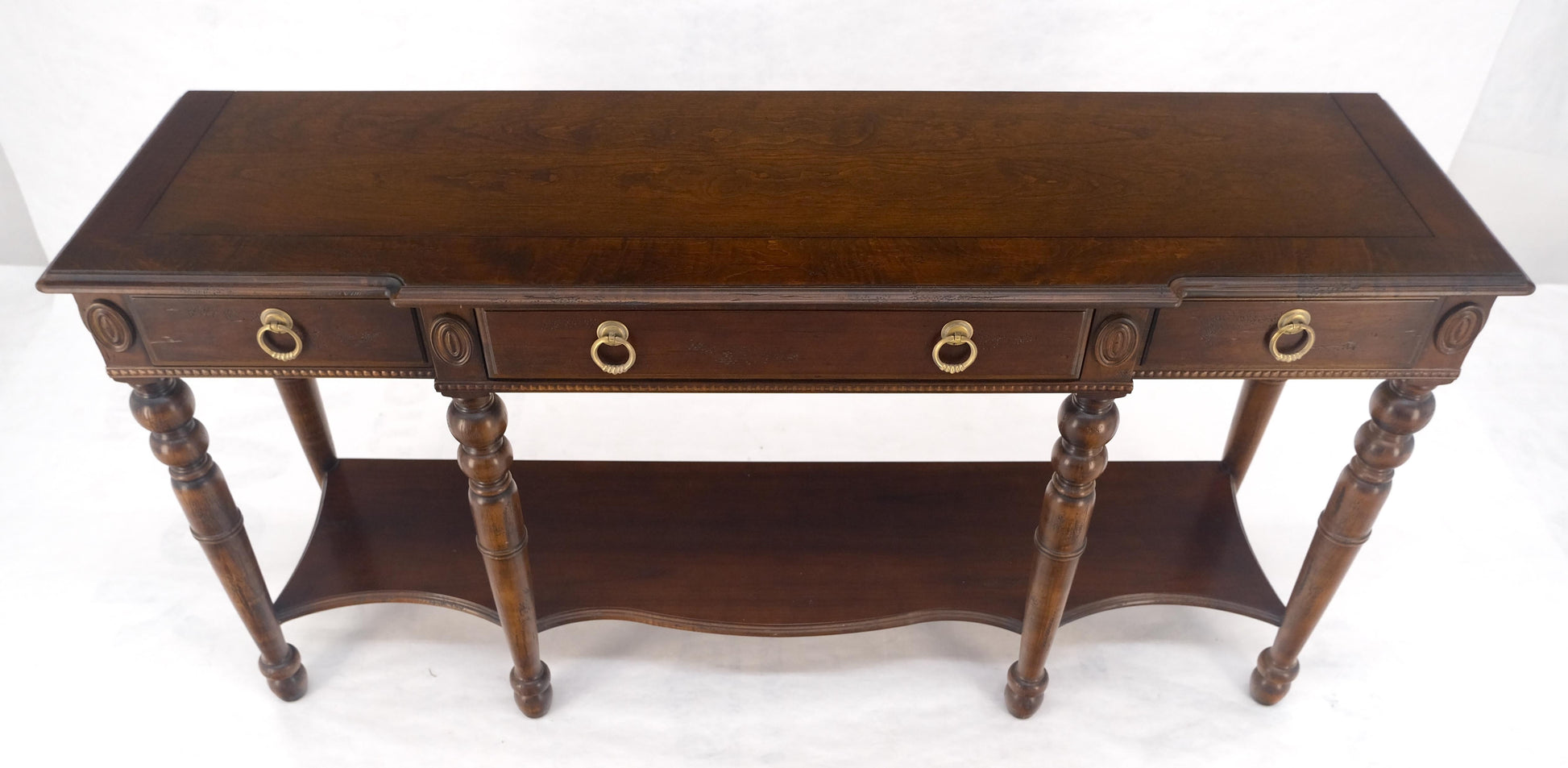 EstablishedLines Spanish Colonial Style 3 Drawers 60" Wide Console Table Credenza Brass Pulls