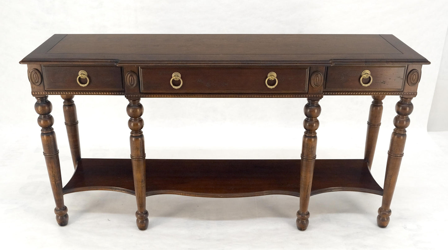 EstablishedLines Spanish Colonial Style 3 Drawers 60" Wide Console Table Credenza Brass Pulls