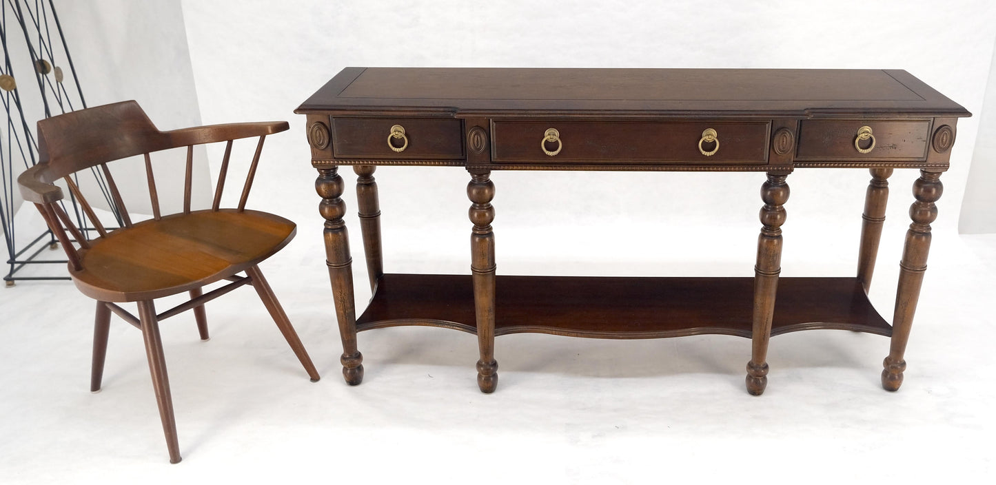 EstablishedLines Spanish Colonial Style 3 Drawers 60" Wide Console Table Credenza Brass Pulls