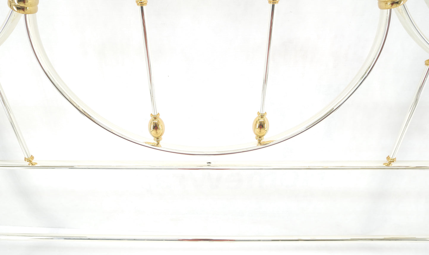 EstablishedLines Brass & Silver Plated King Size Hollywood Regency Bed Frame Rails Mid Century