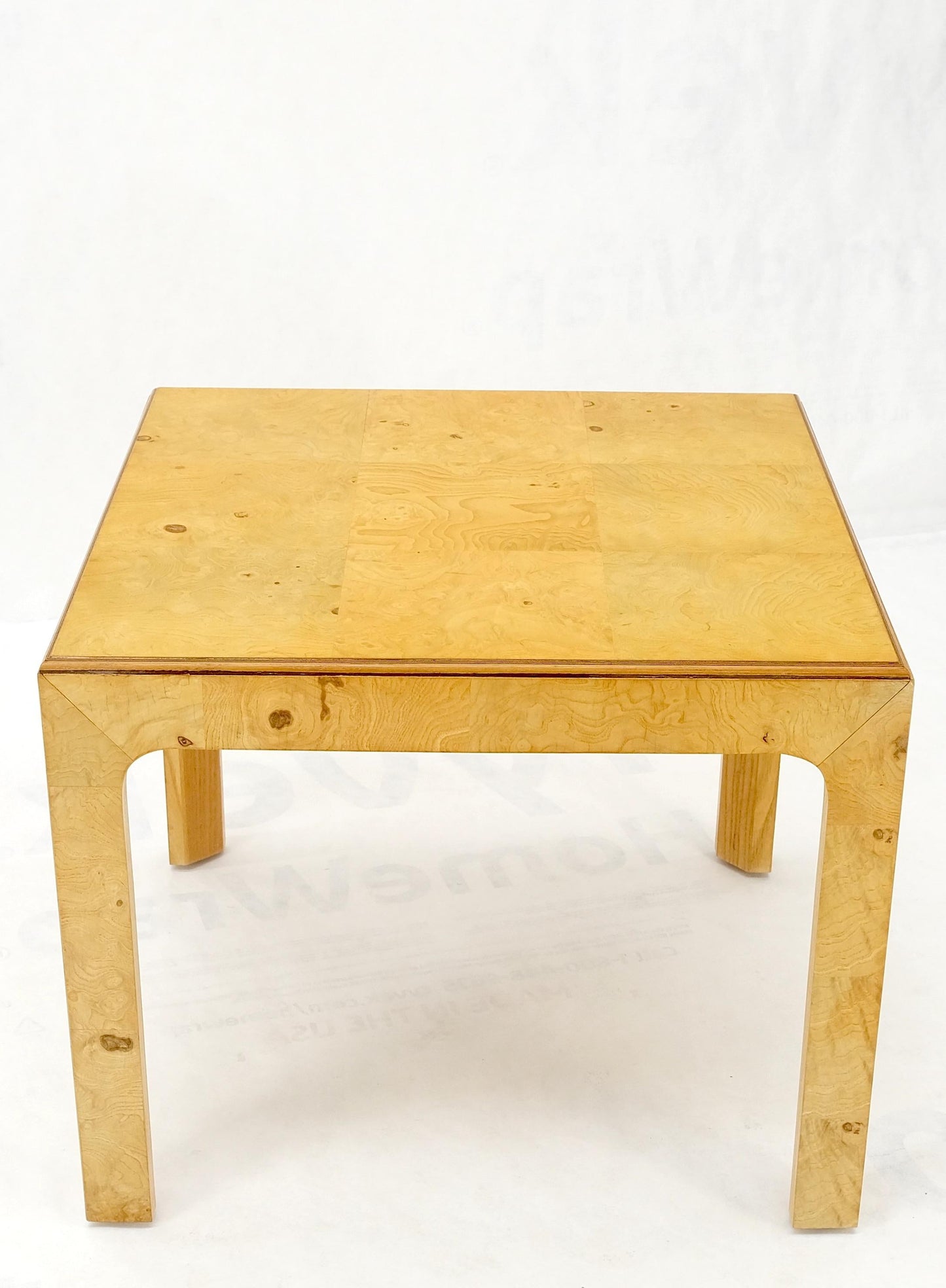 EstablishedLines Burl Wood Henredon Square Game Card Small Dining Table Mint!