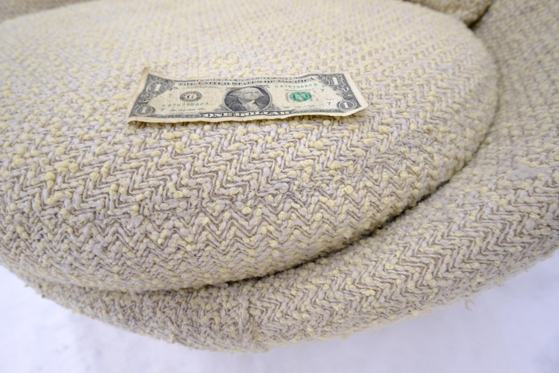 EstablishedLines Mid-Century Modern Oval Egg Shape Pod Chair w/ Adjustable Head Rest on Band Base