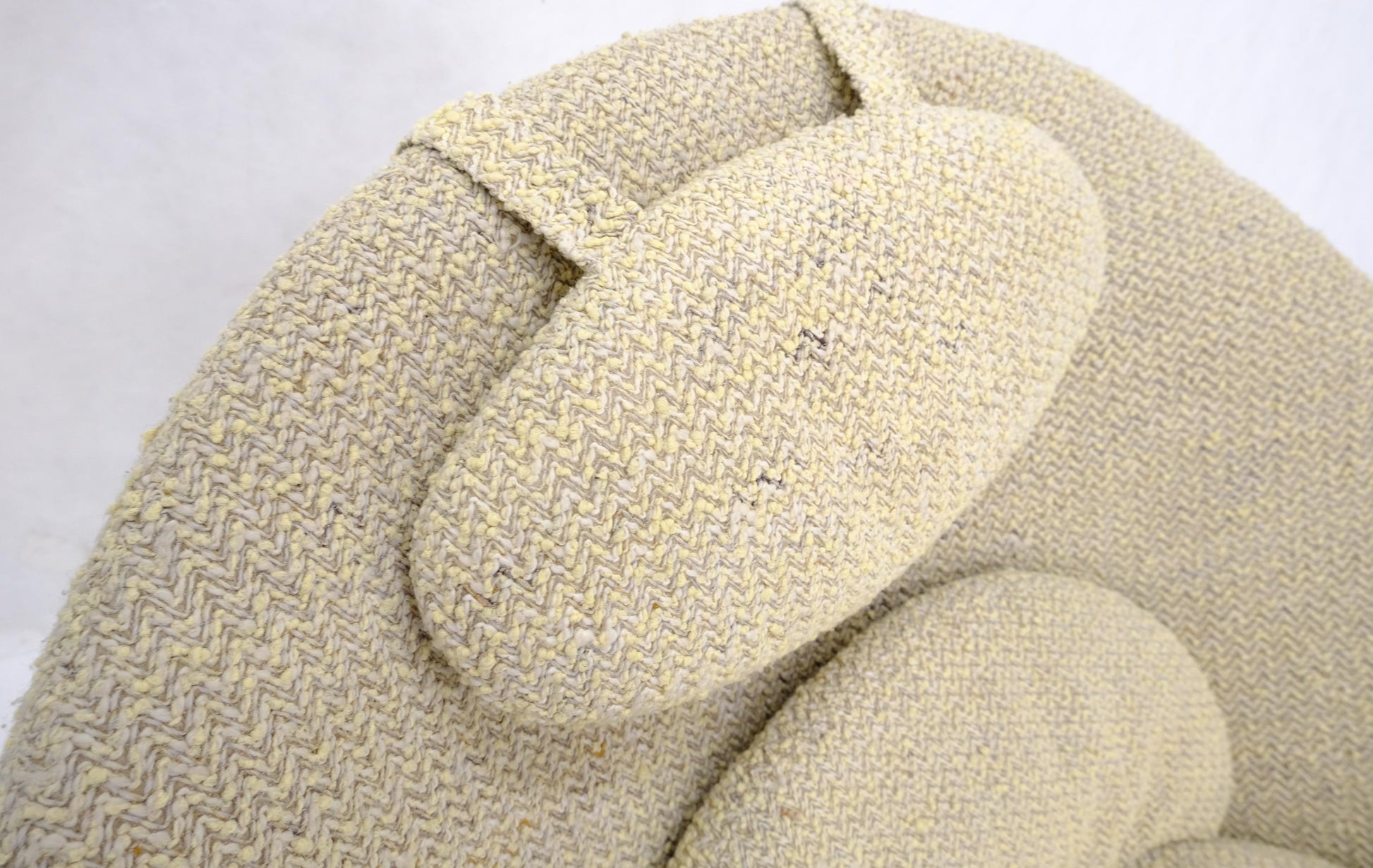 EstablishedLines Mid-Century Modern Oval Egg Shape Pod Chair w/ Adjustable Head Rest on Band Base