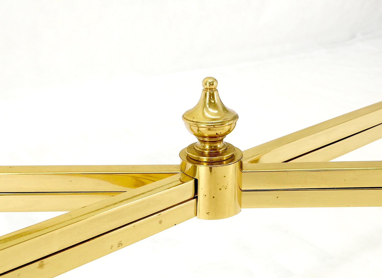 EstablishedLines Solid Brass Oval Swan Heads Feet Motive Coffee Table Center Finial