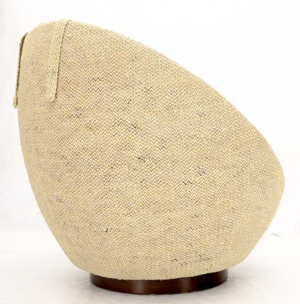 EstablishedLines Mid-Century Modern Oval Egg Shape Pod Chair w/ Adjustable Head Rest on Band Base