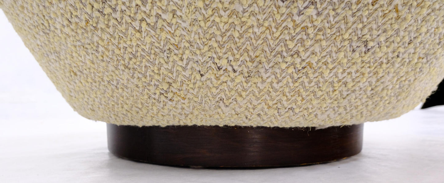 EstablishedLines Mid-Century Modern Oval Egg Shape Pod Chair w/ Adjustable Head Rest on Band Base