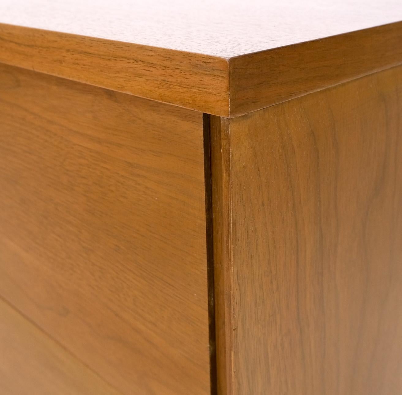 EstablishedLines Pair John Stuart Refinished 3 Drawer Bachelor Chests Dressers W/ Long Brass Pull