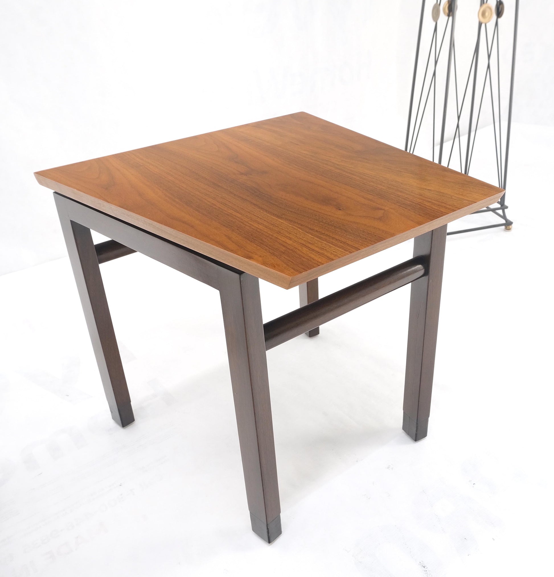 EstablishedLines Set of Trapezoid Walnut Mid Century Modern Nesting Stacking End Side Tables MINT