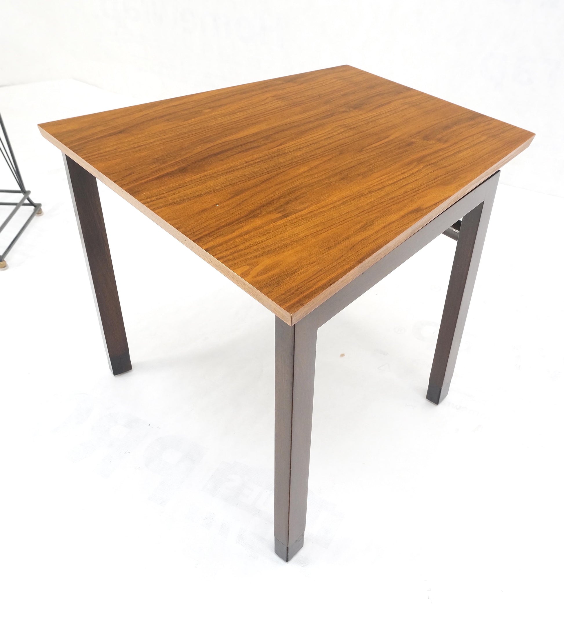 EstablishedLines Set of Trapezoid Walnut Mid Century Modern Nesting Stacking End Side Tables MINT