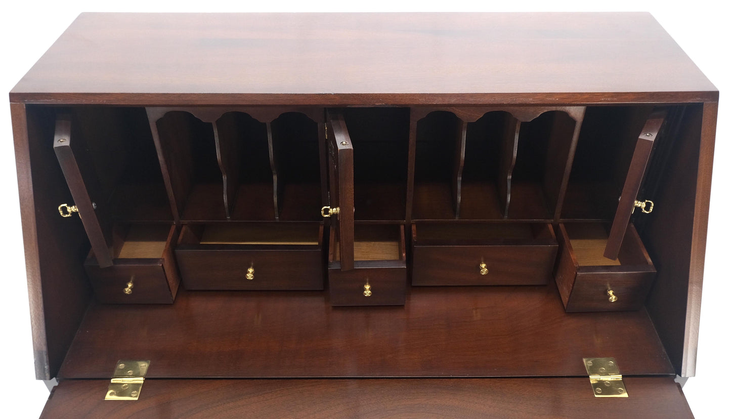 EstablishedLines Mahogany Block Front Drop Desk Secretary Bracket Foot 4 Drawers Dresser MINT!