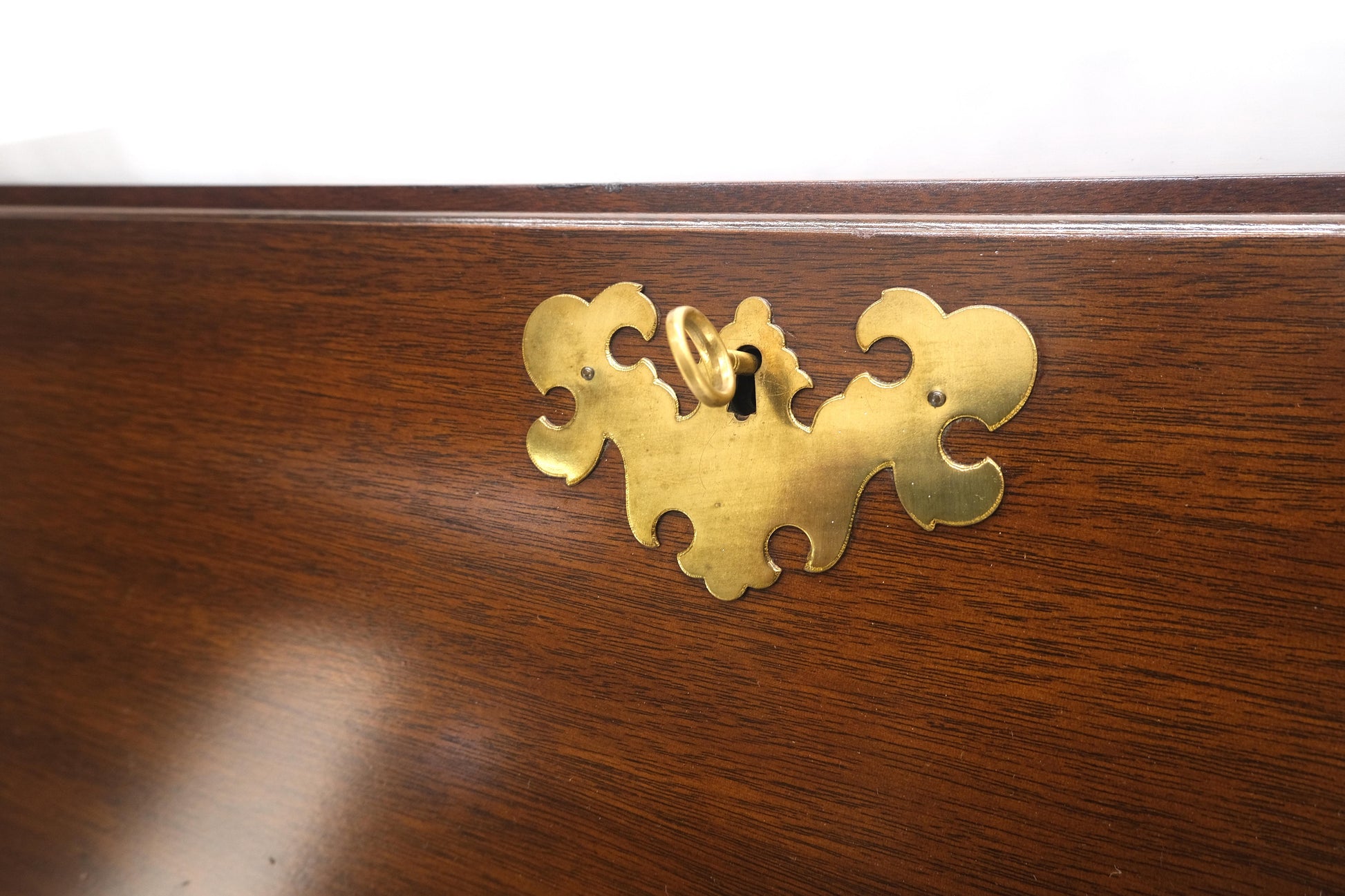 EstablishedLines Mahogany Block Front Drop Desk Secretary Bracket Foot 4 Drawers Dresser MINT!