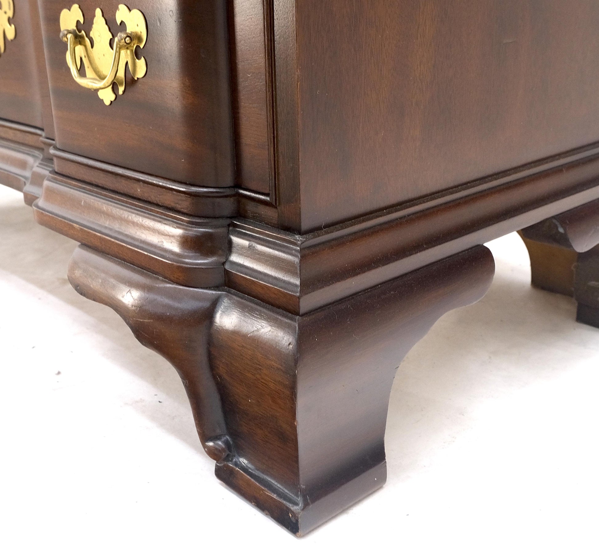 EstablishedLines Mahogany Block Front Drop Desk Secretary Bracket Foot 4 Drawers Dresser MINT!