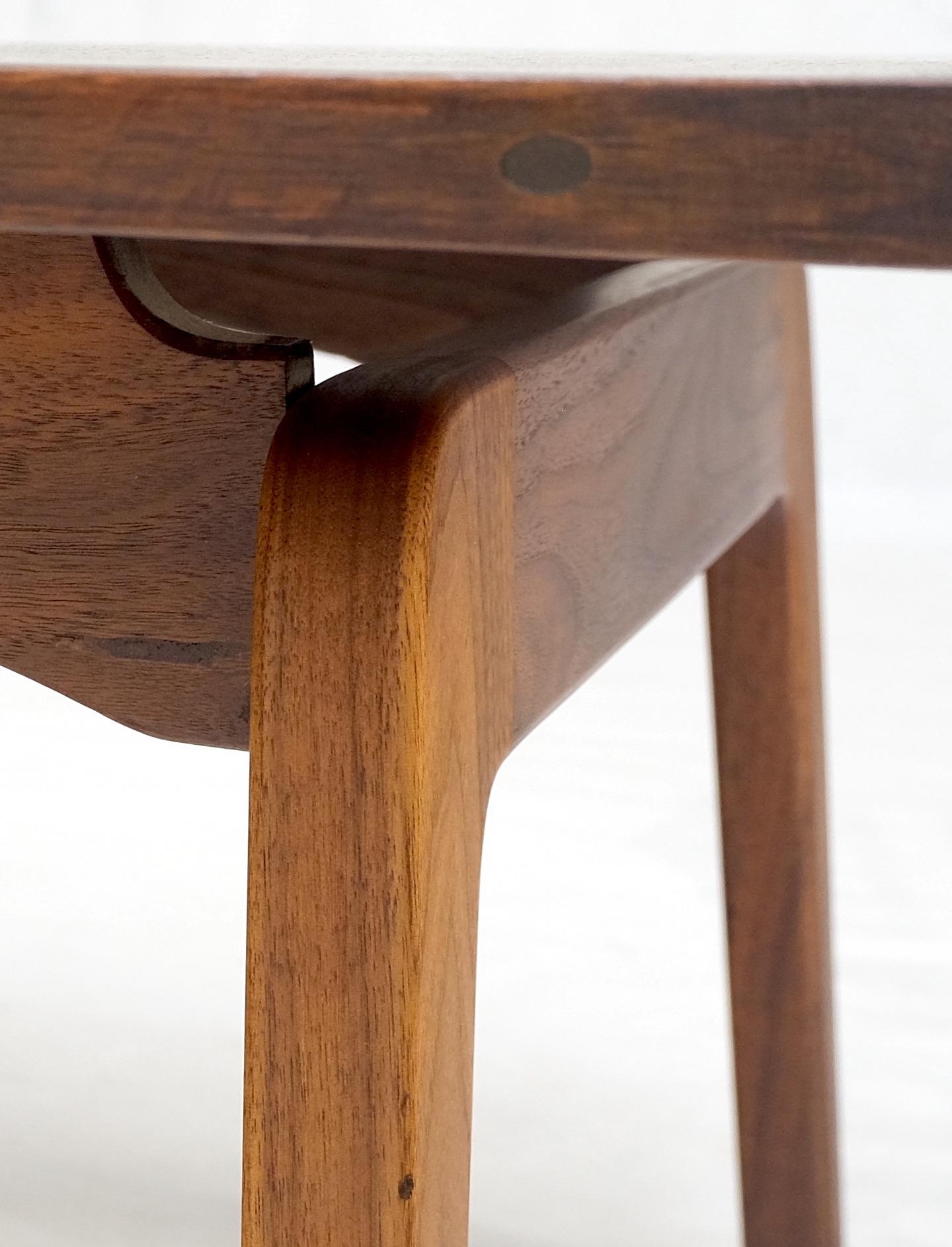 EstablishedLines Square Walnut Mid Century Modern "Floating" Top Coffee Center Table Risom Style