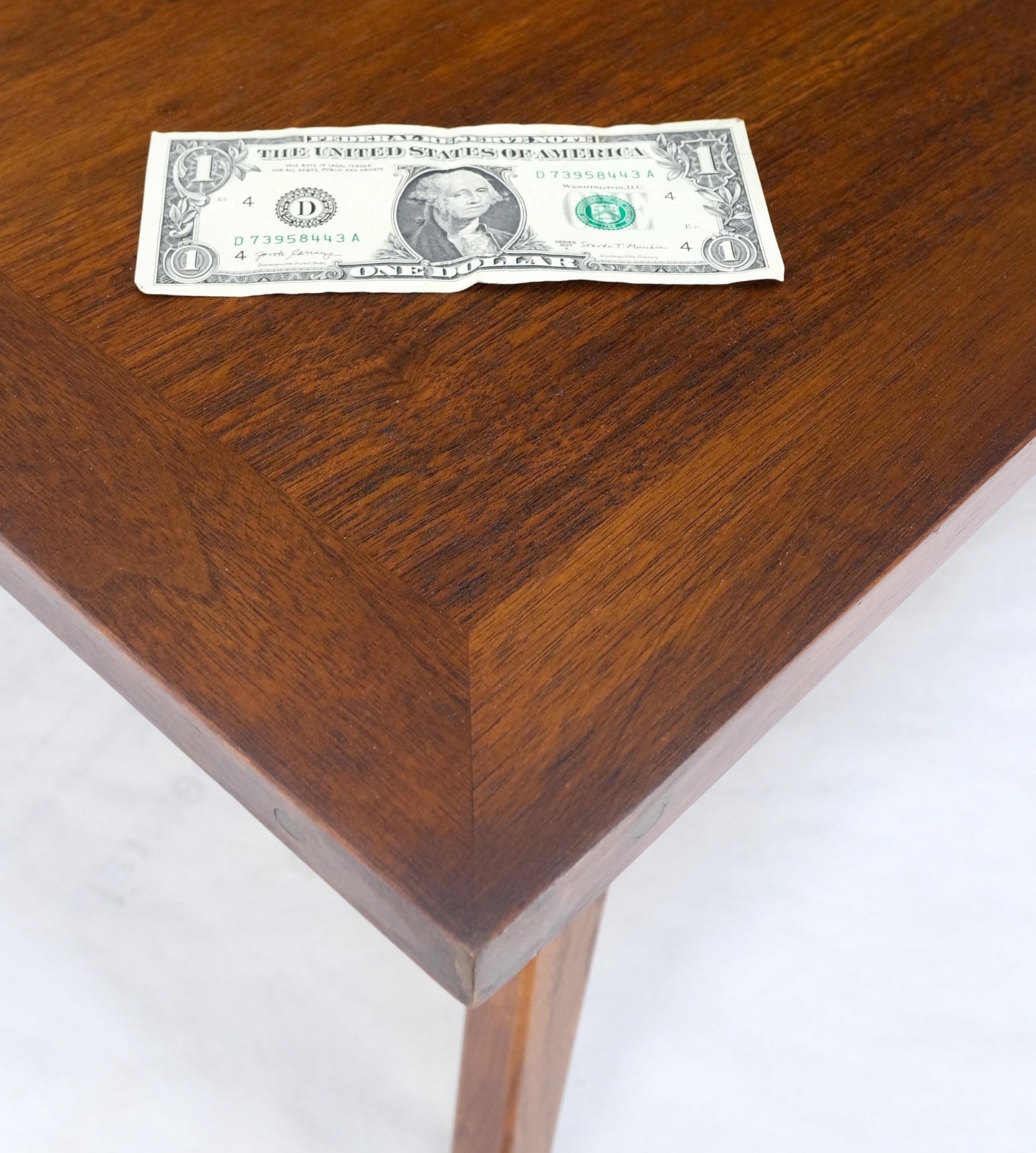 EstablishedLines Square Walnut Mid Century Modern "Floating" Top Coffee Center Table Risom Style