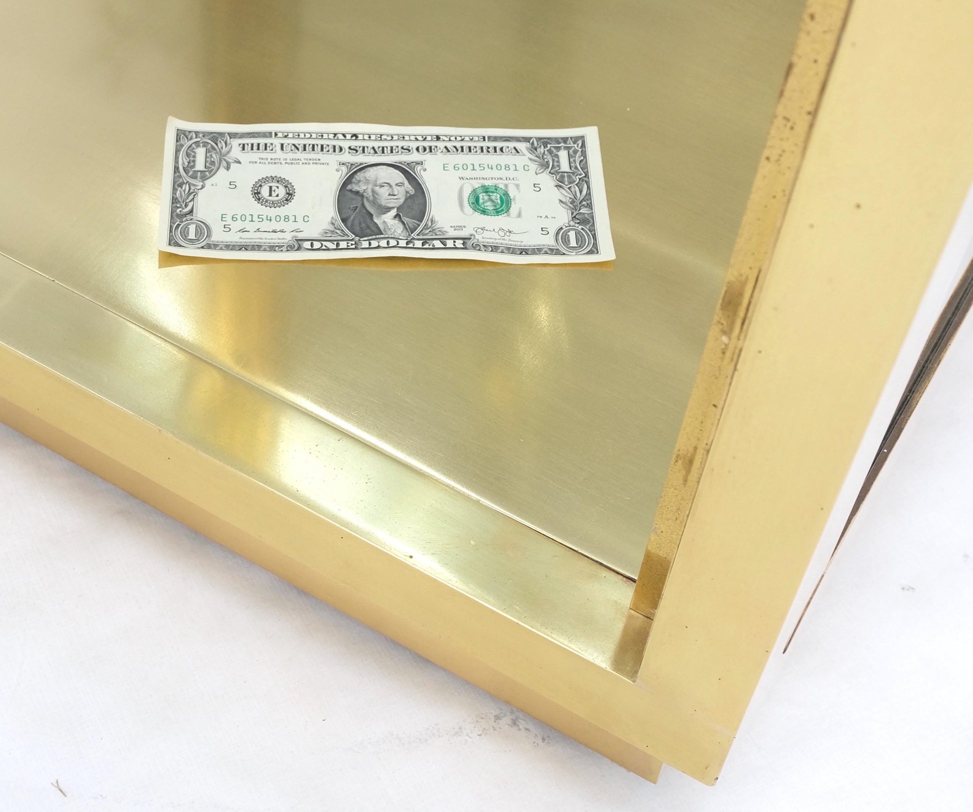 EstablishedLines 20" Sqaure Solid Brass Case 7' Tall Glass Shelve Display Cabinet Vitrine MINT!