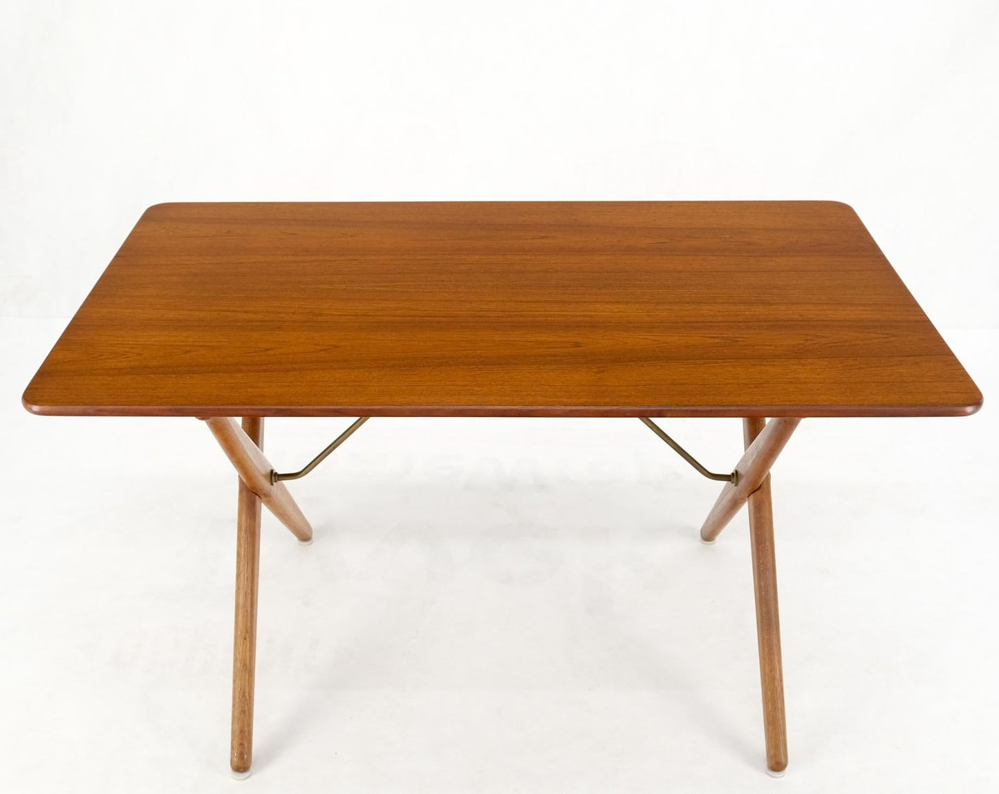 EstablishedLines Hans Wegner Danish Mid-Century Modern Teak & Brass X Base Coffee Side Table