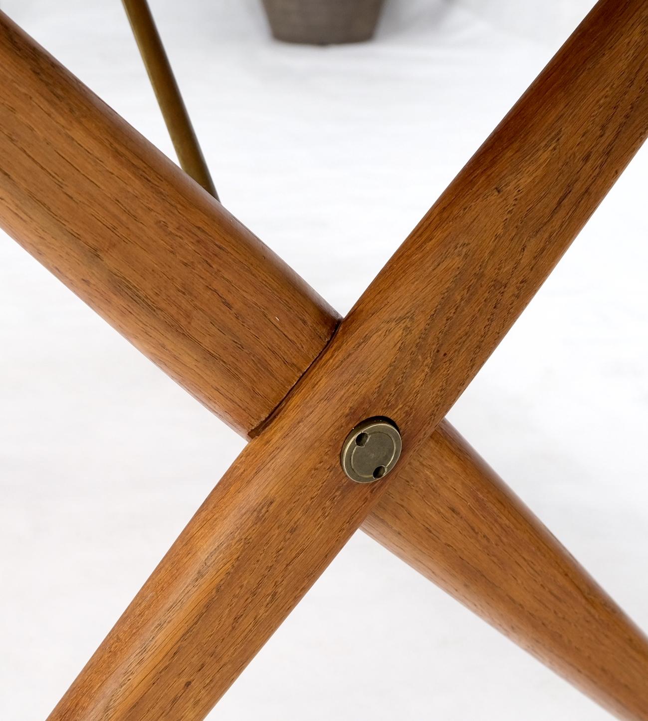 EstablishedLines Hans Wegner Danish Mid-Century Modern Teak & Brass X Base Coffee Side Table
