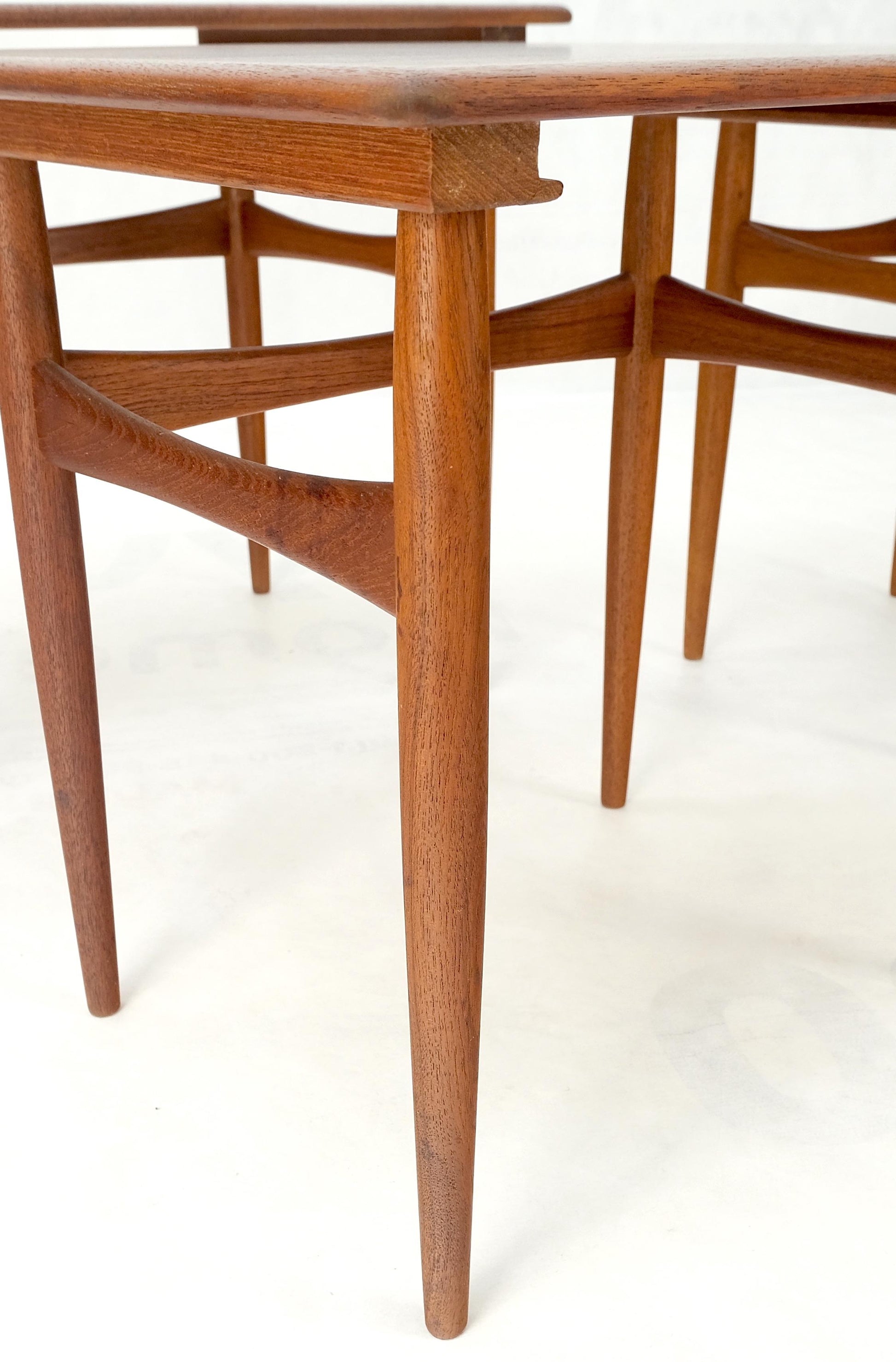 EstablishedLines Set of 3 Danish Mid-Century Modern Teak Nesting Side Occasional Tables Mint!