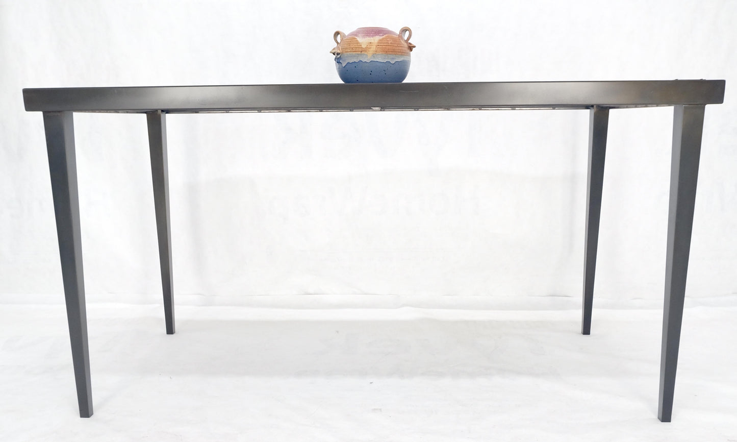 EstablishedLines Heavy Gray Slate Top 30x60 Rectangle Bronze Finish Base Work Library Table MINT