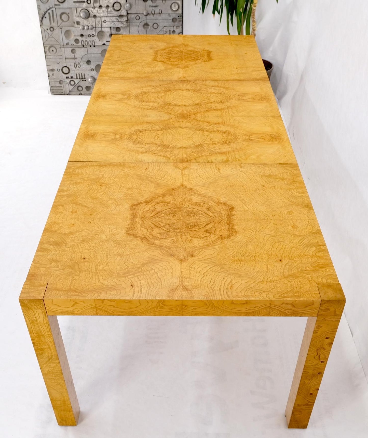 EstablishedLines Parson Burl Walnut Rectangle Lane Furniture Dining Table w/ Two Leaves Mint!