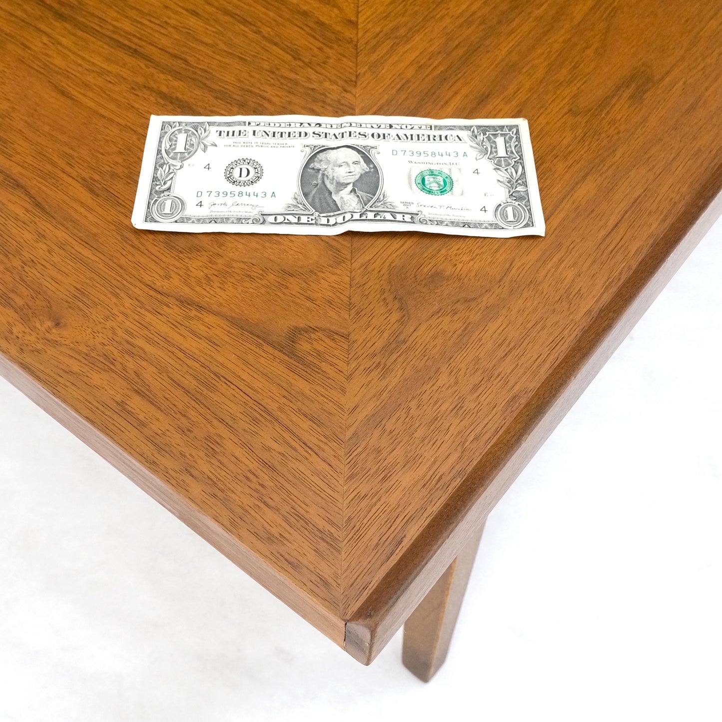 EstablishedLines Danish Mid-Century Modern Walnut Long Rectangle Coffee Table W Rolled Edge Mint!