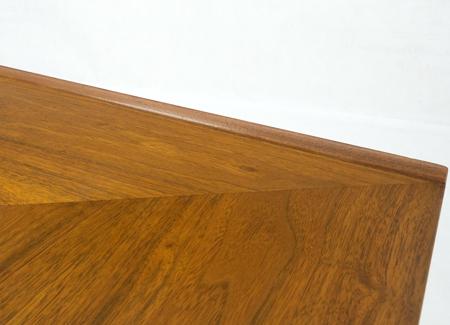 EstablishedLines Danish Mid-Century Modern Walnut Long Rectangle Coffee Table W Rolled Edge Mint!