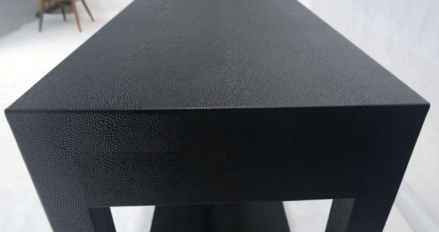 EstablishedLines Black Lacquer 3 Drawers Shagreen Skin 6' Long Console Sofa Table MINT!