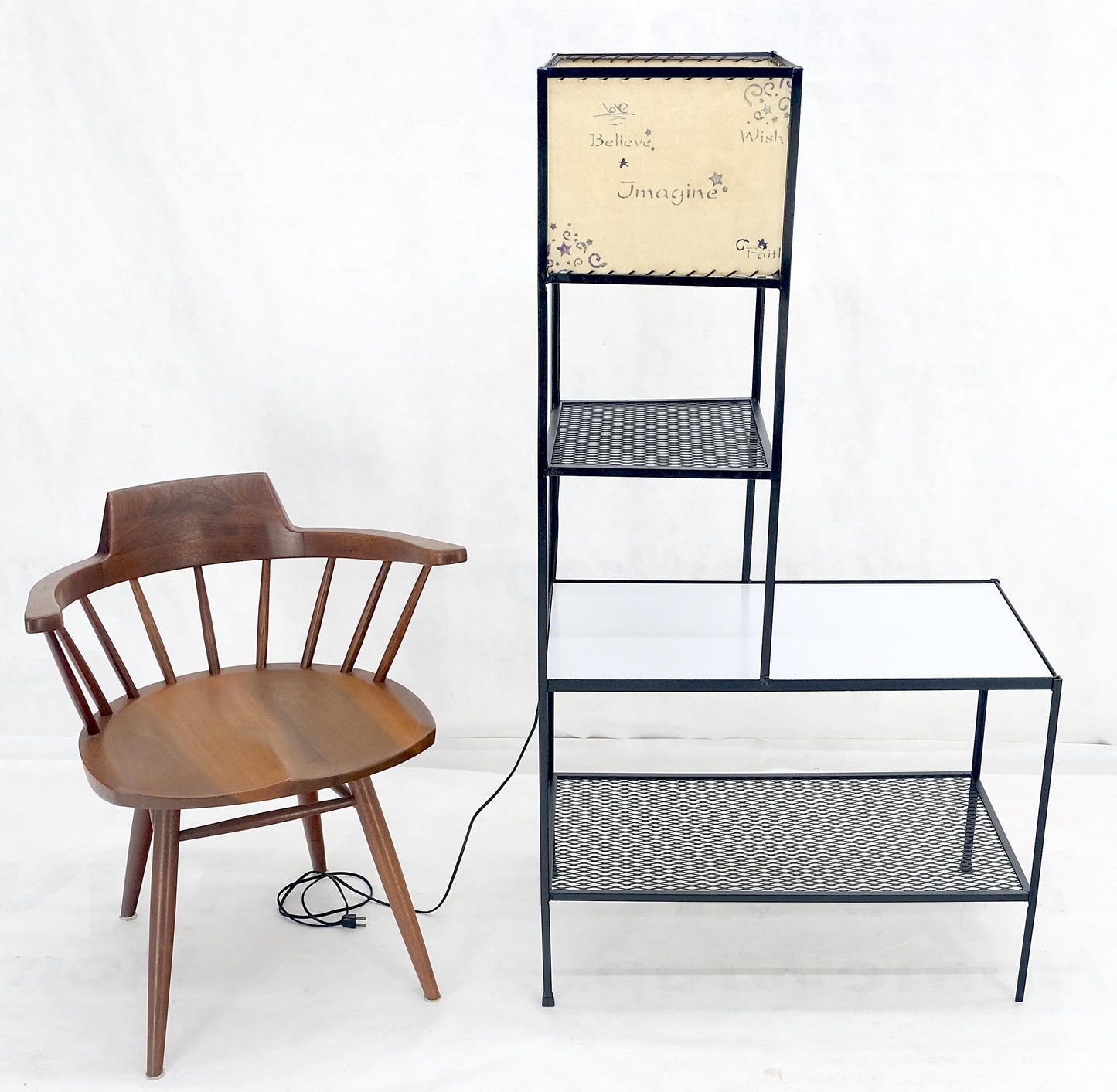 EstablishedLines Frederic Weinberg Mid Century Modern Etagere Shelving Unit Floor Lamp MINT!