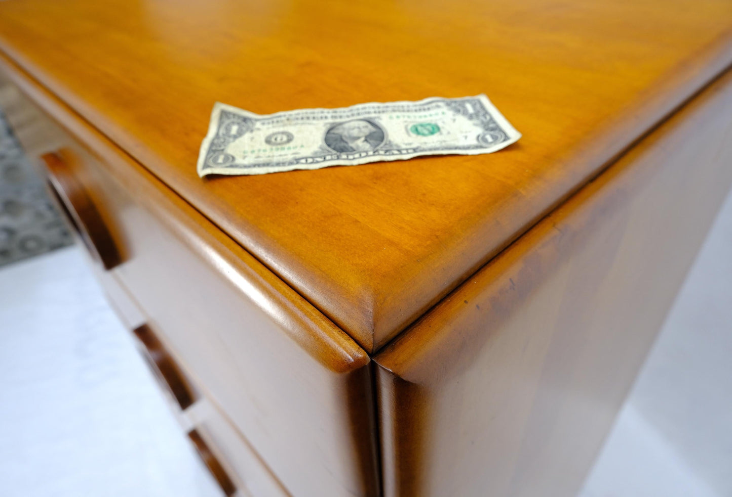 EstablishedLines Russel Wright Solid Maple Art Deco Round Pulls 4 Deep Drawers High Chest Dresser