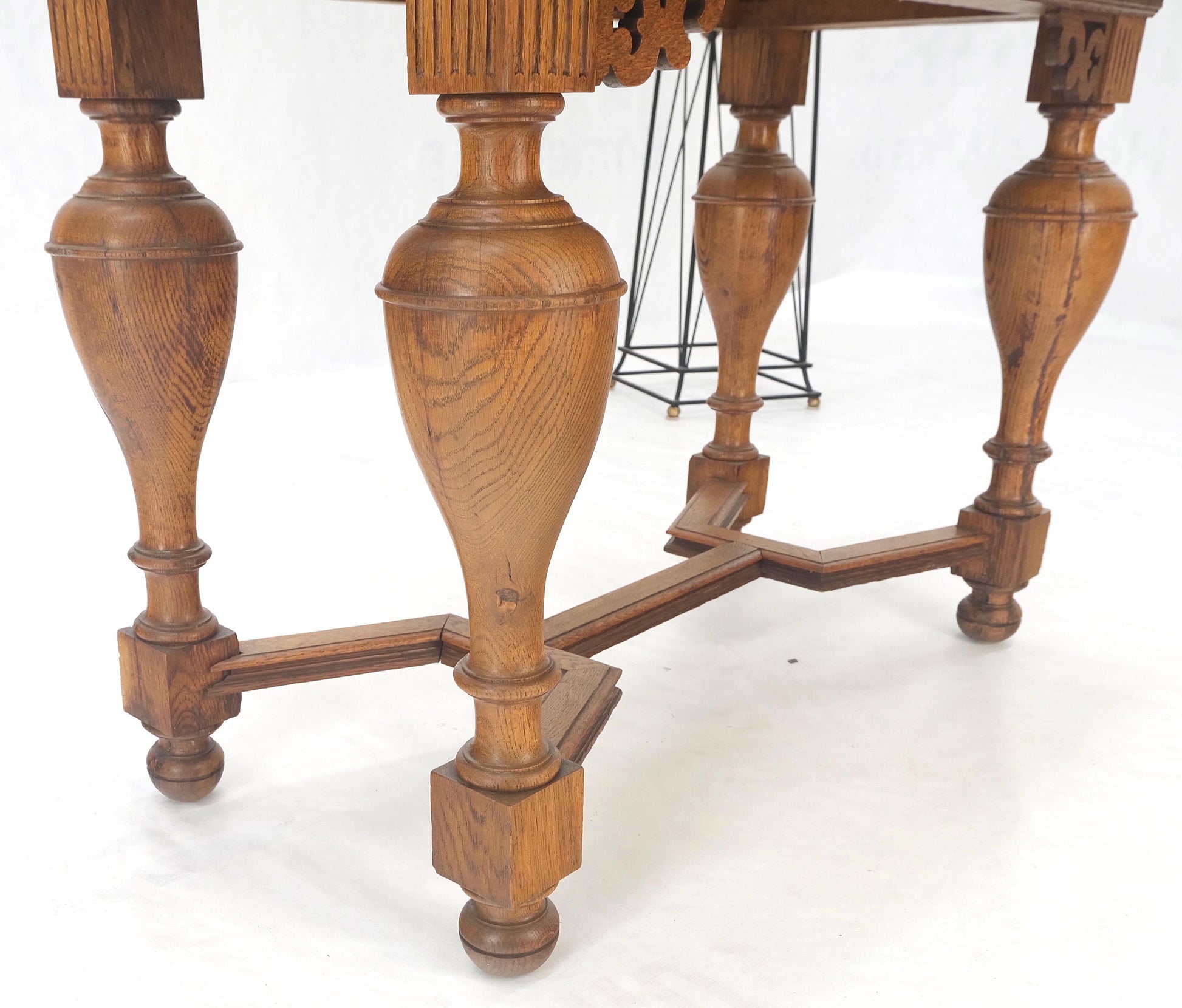 EstablishedLines Heavily Carved Oak Faces Urns Motive Two Door China Cabinet c1880s MINT!