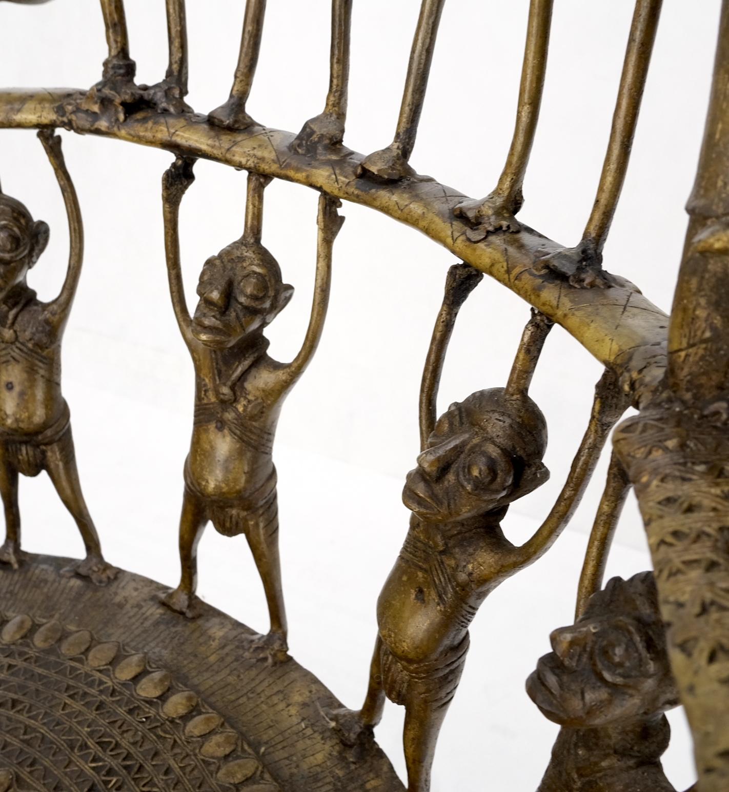 EstablishedLines Solid Bronze 44 Figurines African Cameroon Bronze Figurative Throne Chair