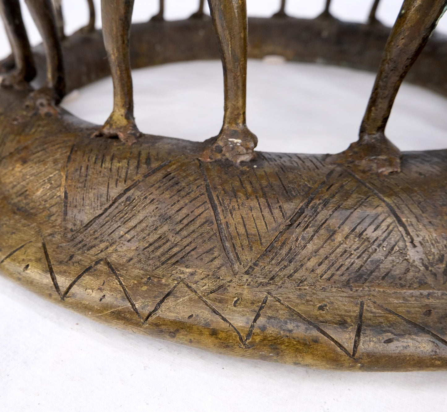 EstablishedLines Solid Bronze 44 Figurines African Cameroon Bronze Figurative Throne Chair