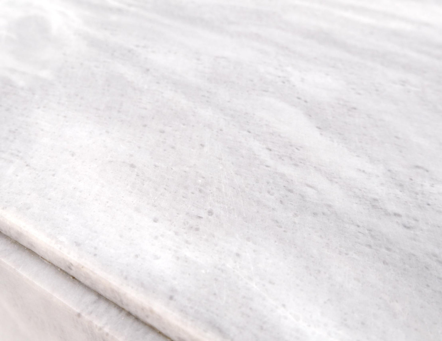 EstablishedLines Mid-Century Modern Cube Shape Italian Carrara Marble Pedestal 18" Tall End Table