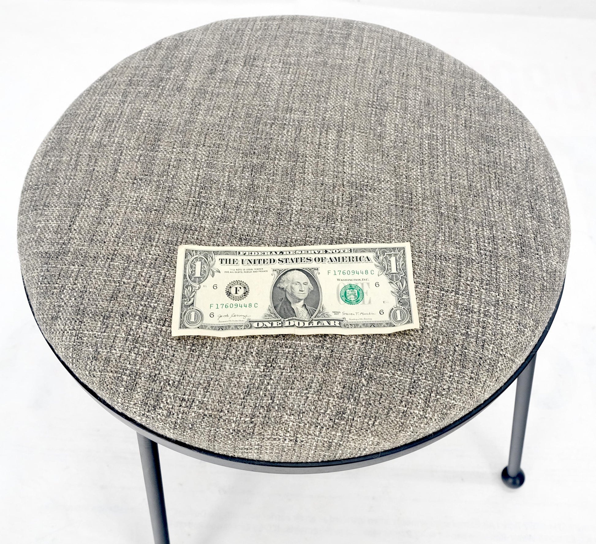 EstablishedLines Arthur Umanoff Wire Legs Mid Century Modern Round Compact Bench Stool MINT!