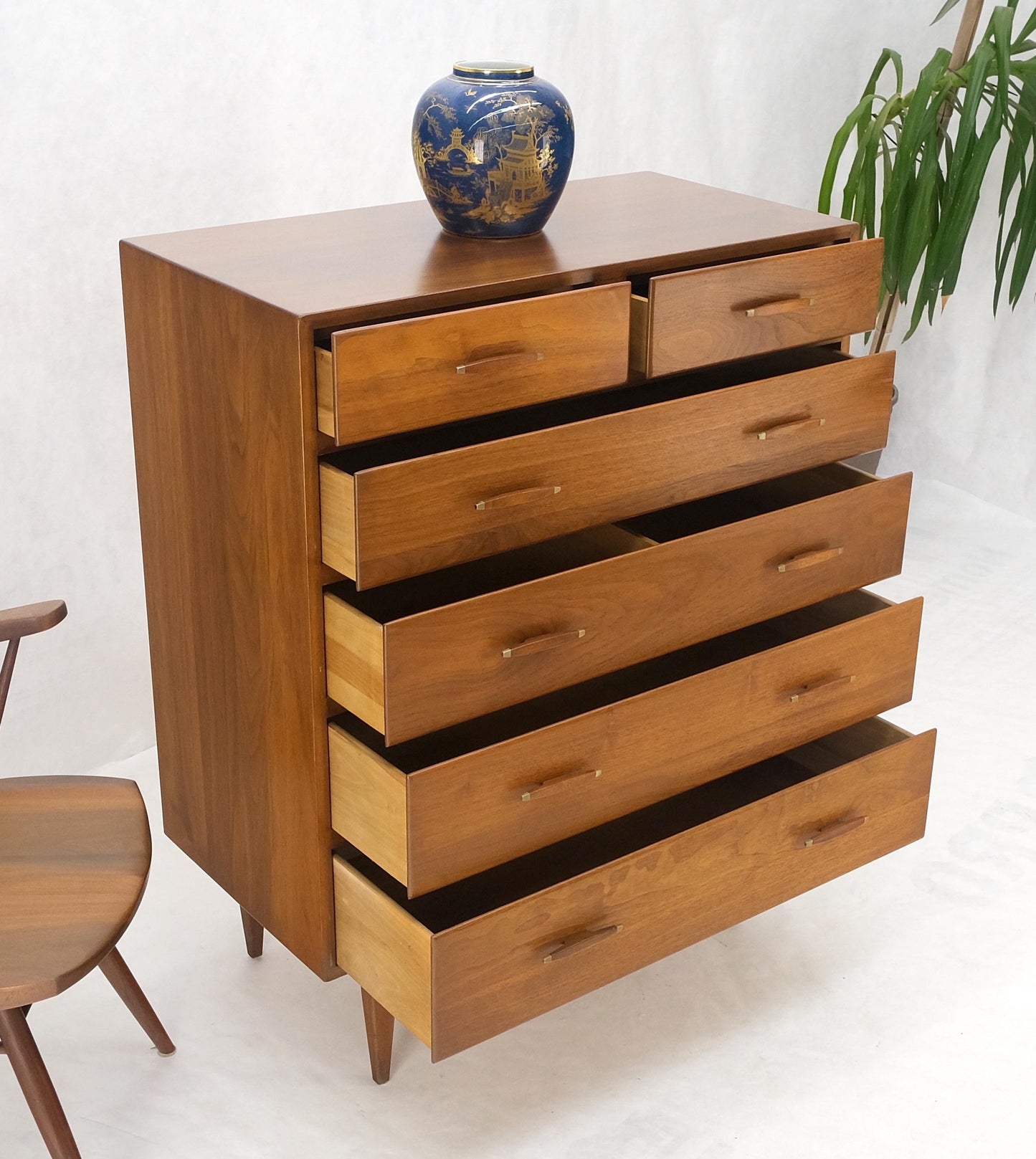 EstablishedLines Solid Teak Conant Ball High Chest Dresser High Chest Dresser Mint!